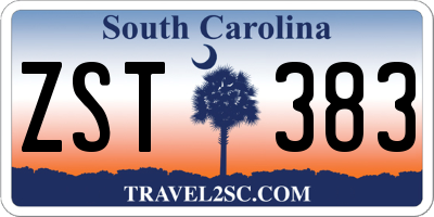 SC license plate ZST383