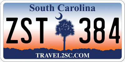 SC license plate ZST384