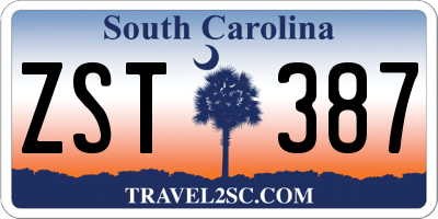SC license plate ZST387
