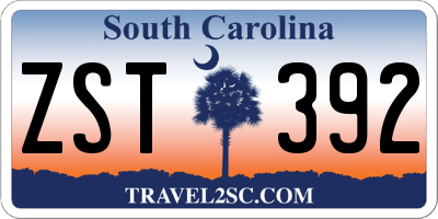 SC license plate ZST392