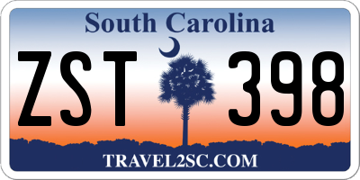 SC license plate ZST398