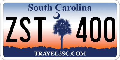 SC license plate ZST400
