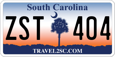 SC license plate ZST404
