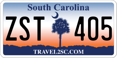 SC license plate ZST405