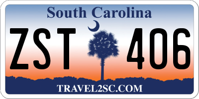SC license plate ZST406