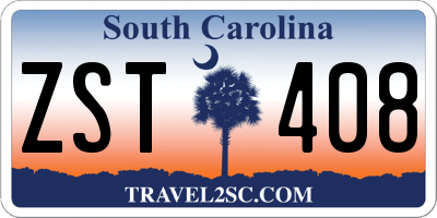 SC license plate ZST408