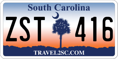 SC license plate ZST416