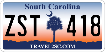 SC license plate ZST418