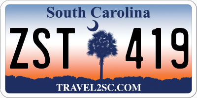 SC license plate ZST419