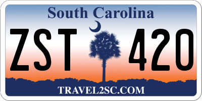 SC license plate ZST420