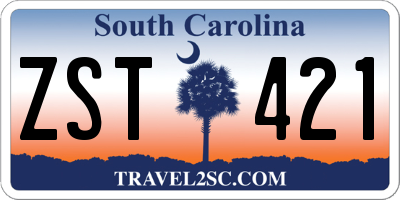 SC license plate ZST421