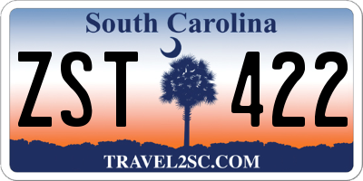 SC license plate ZST422