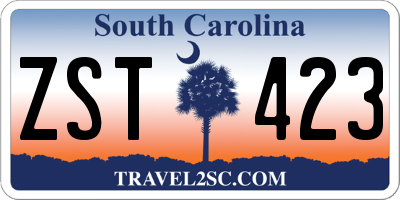 SC license plate ZST423