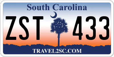 SC license plate ZST433