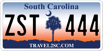 SC license plate ZST444