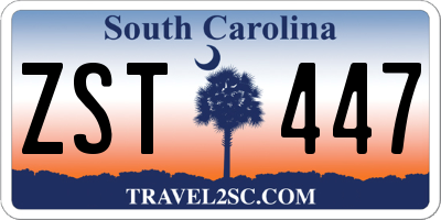 SC license plate ZST447