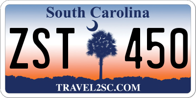 SC license plate ZST450