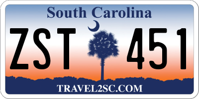 SC license plate ZST451