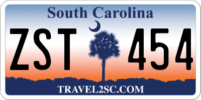 SC license plate ZST454