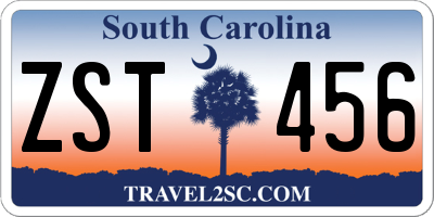 SC license plate ZST456