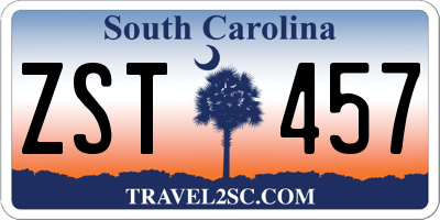 SC license plate ZST457