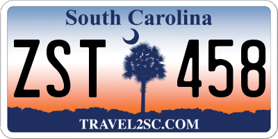 SC license plate ZST458