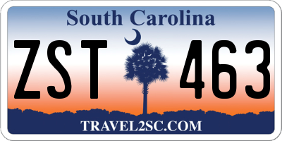 SC license plate ZST463