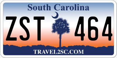 SC license plate ZST464