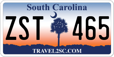 SC license plate ZST465