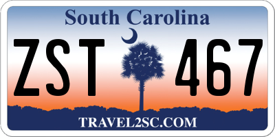 SC license plate ZST467
