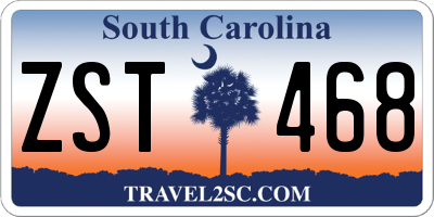 SC license plate ZST468