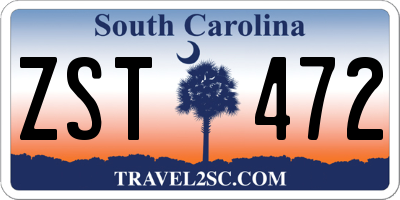 SC license plate ZST472