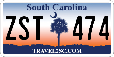 SC license plate ZST474