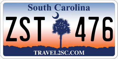 SC license plate ZST476