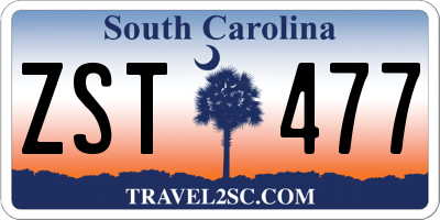 SC license plate ZST477