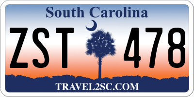 SC license plate ZST478