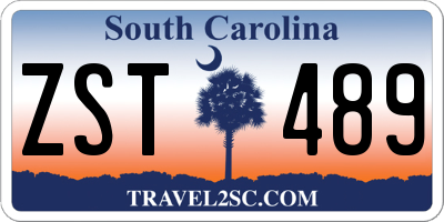 SC license plate ZST489