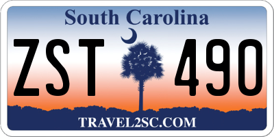 SC license plate ZST490