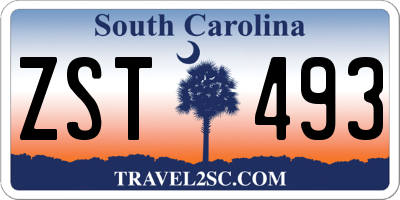 SC license plate ZST493