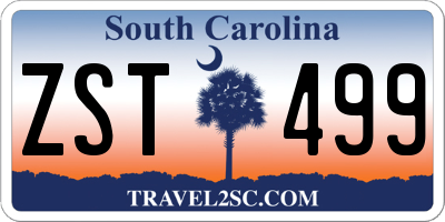 SC license plate ZST499