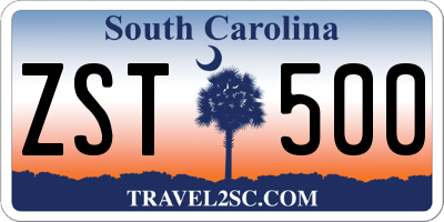 SC license plate ZST500