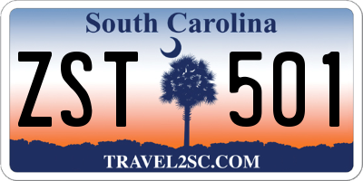 SC license plate ZST501