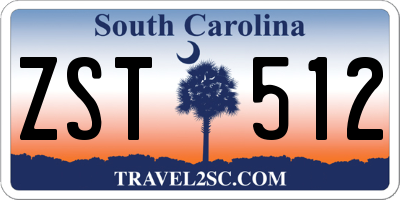SC license plate ZST512