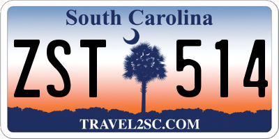 SC license plate ZST514