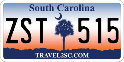 SC license plate ZST515
