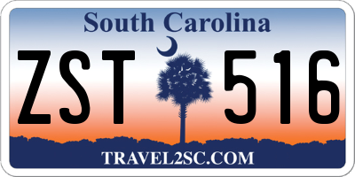 SC license plate ZST516