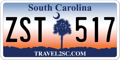 SC license plate ZST517