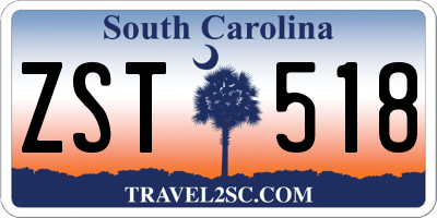SC license plate ZST518
