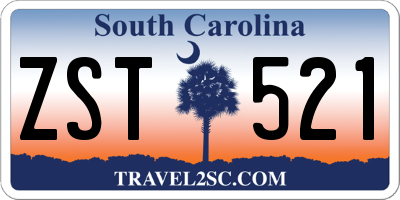 SC license plate ZST521