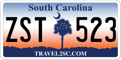 SC license plate ZST523